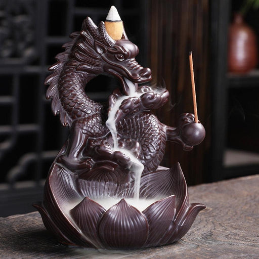 Calming Mountain River Backflow Incense Burner Set with 100 Incense Cones