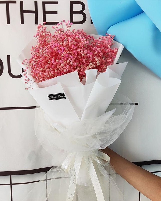 Charming Natural Dried Gypsophila Wheat Bouquet - Ideal Home Decor and Gift Option