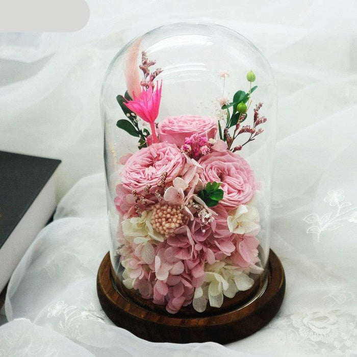 Eternal Rose Glass Dome: Timeless Beauty for Luxurious Settings