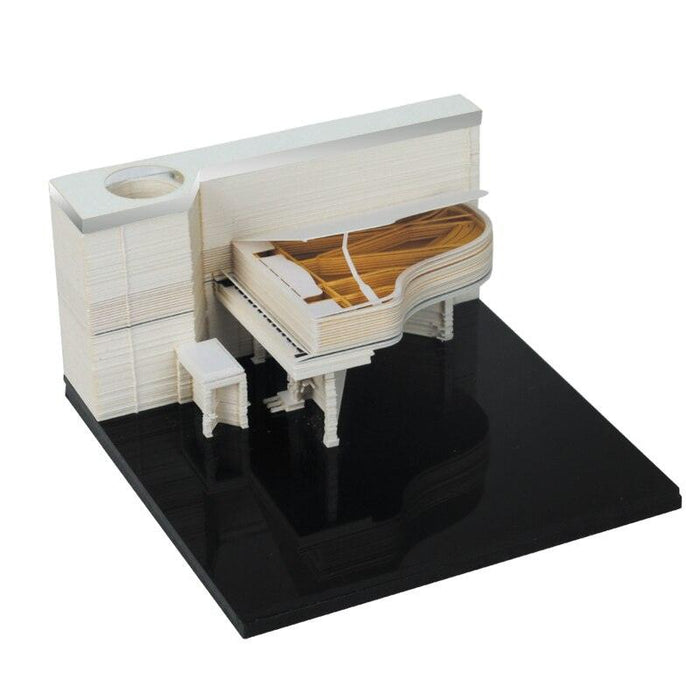 Elegant 3D Kawaii Piano Memo Pad - Chic Mini Journal for Artistic Inspiration