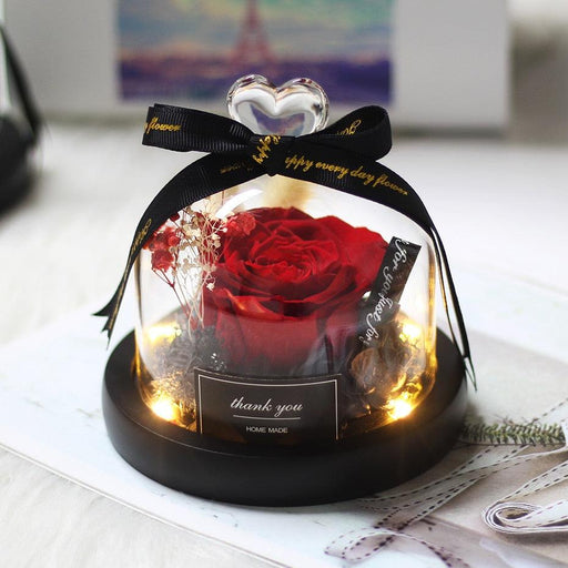 Eternal Rose in Glass Dome - Iconic Beauty for Special Celebrations