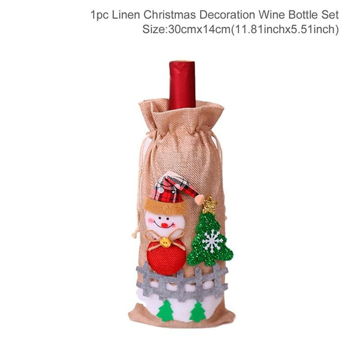 Joyful Christmas Wine Bottle Sleeve for Festive Holiday Delight