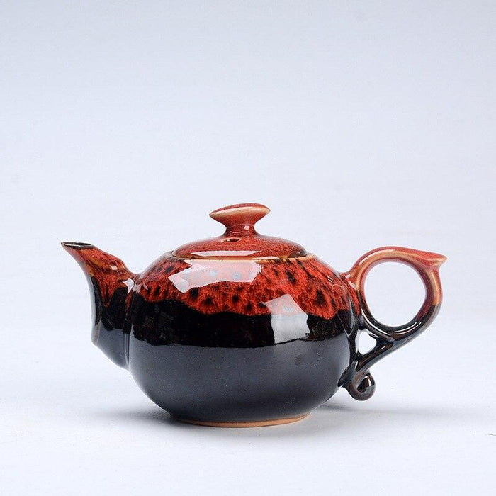 Elegant Traditional Chinese Ceramic Kung Fu Tea Set - Teapot and Six Cups