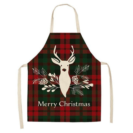 Merry Christmas Linen Cooking Apron - Essential Festive Attire & Gift Idea