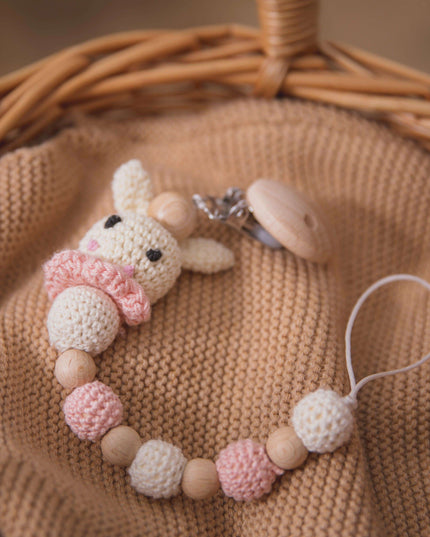 Whimsical Bunny Teething Clip - Chic Pacifier Holder for Infants