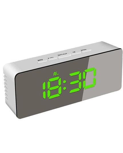 Sleek Curved LED Digital Alarm Clock with Thermometer and Custom Snooze Settings