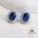 Elegant Blue Zirconia Sterling Silver Bridal Jewelry Ensemble