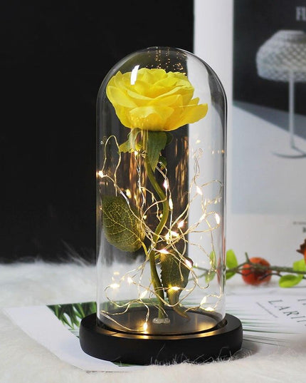 Eternal Rose LED Glass Dome for Enchanting Decor