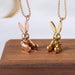 Elegant Yellow Gold Rabbit Pendant Necklace crafted from Premium Titanium Steel