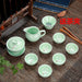 Fish Design Longquan Celadon Tea Set with Ceramic Kettle & Gaiwan - Enhance Your Tea Time Experience!