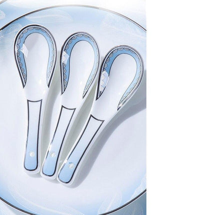 Sophisticated 60-Piece Handcrafted Korean Porcelain Dining Set with Artisan Design