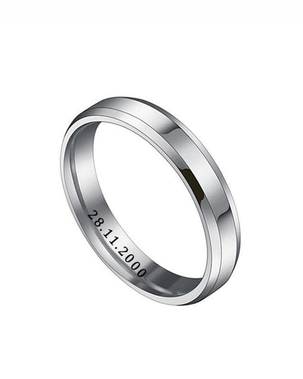 Eternal Connection Personalized Stainless Steel Women's Ring - Custom Engraved Love Keepsake with Names