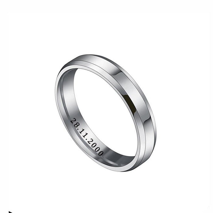 Eternal Love Stainless Steel Women's Ring with Customized Engraving - Personalized Symbol of Endless Affection