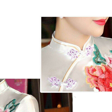 Elegance Redefined: Stunning Floral Cheongsam Dress for Special Occasions