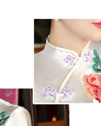 Elegance Redefined: Stunning Floral Cheongsam Dress for Special Occasions