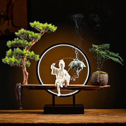 Serenity Buddha Backflow Incense Fountain - Peaceful Home Retreat Kit