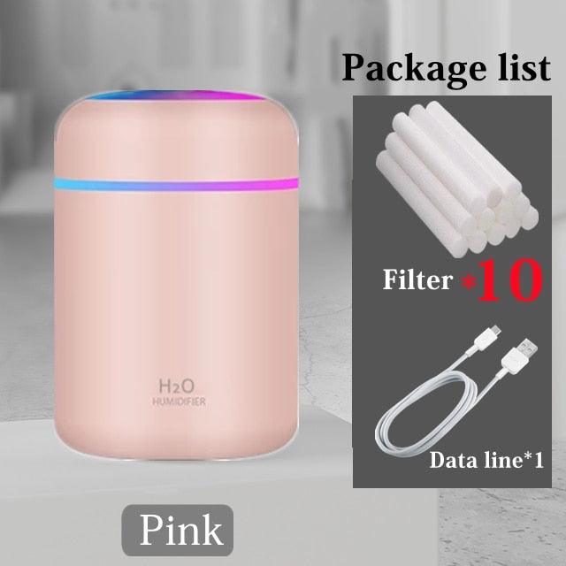 Vibrant USB Aroma Diffuser and Humidifier with Dual Mist Options and Soothing Night Light