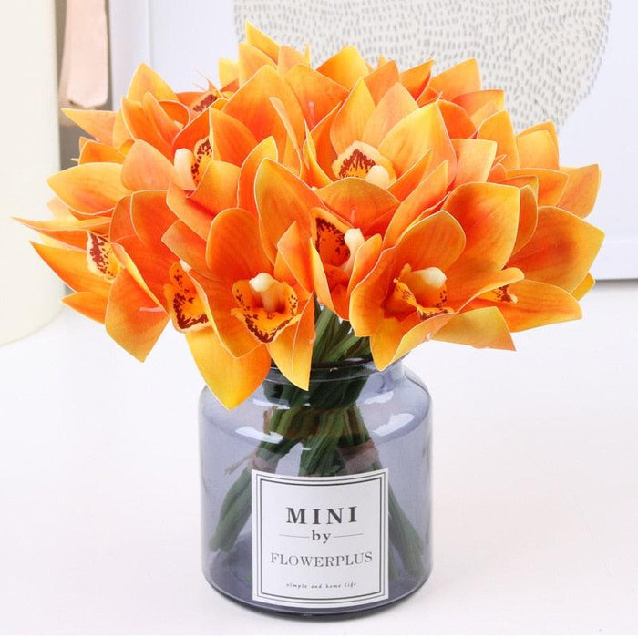 6pcs Real Touch Artificial Butterfly Orchid Flowers Bouquet