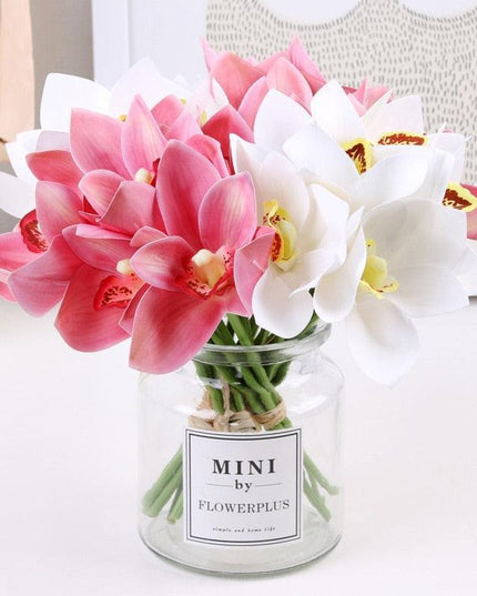 Orchid Elegance: Luxurious Real Touch Bouquet Set