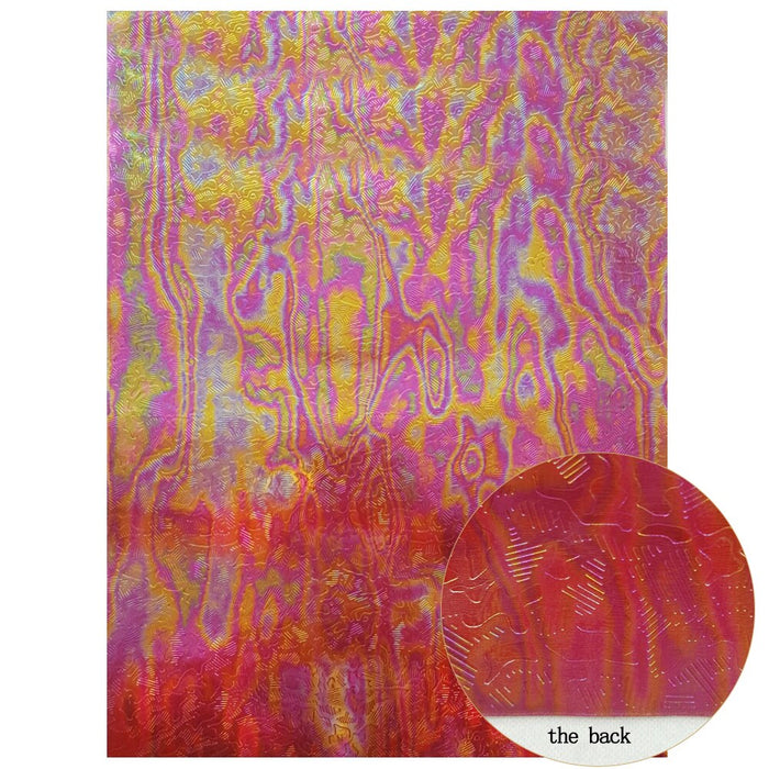 Chunky Red Glitter Holographic Fabric Sheets - A4 Size for Crafting and Sewing