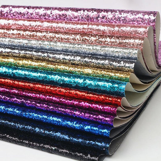 Chunky Glitter Faux Leather Sheet - Creative Craft Material for Unique Creations