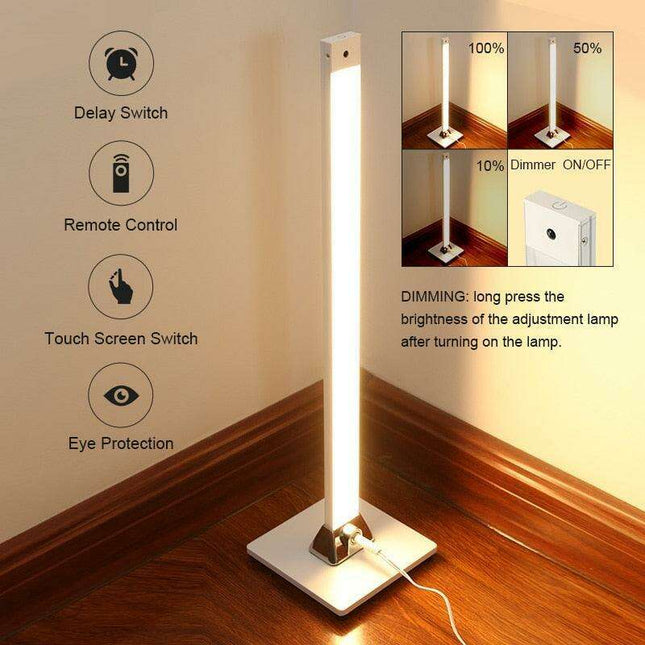 Sleek Remote-Controlled LED Floor Lamp with Dimmable Brightness for Sophisticated Indoor Ambiance