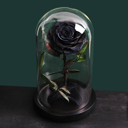 Timeless Romance: Stunning Preserved Rose in Glass Cloche - Authentic Bloom, Lasting Elegance, Enduring Beauty