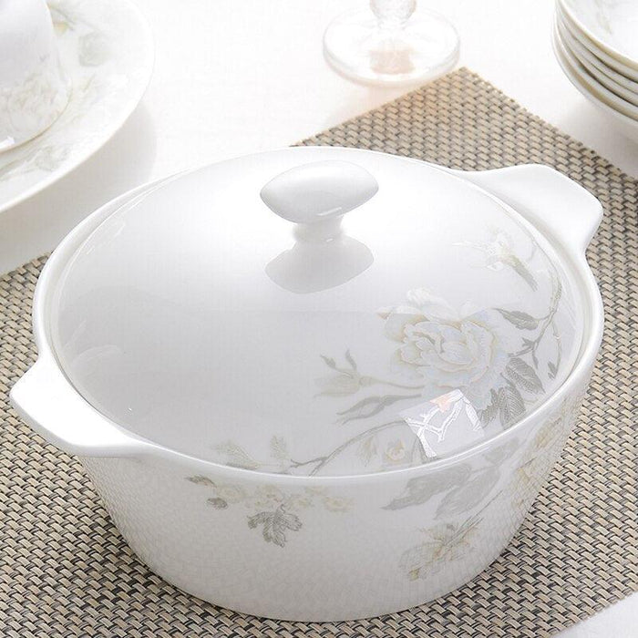 Elegant 56-Piece Jingdezhen Porcelain Dinnerware Collection