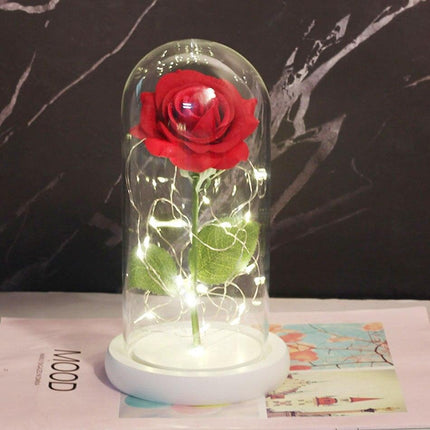 Eternal Rose LED Glass Dome for Enchanting Decor