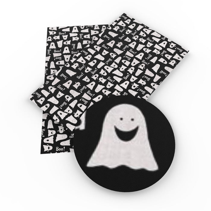 Spooky Ghost Vinyl Fabric Sheets for Halloween Hair Bows & Earrings
