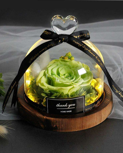 Enchanted Rose Glass Dome with Twinkling LED Lights