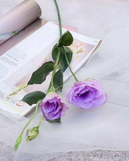 Deluxe 70cm Trigeminal Eustoma Silk Flower Bouquet - Lifelike Elegance