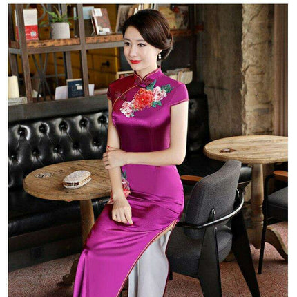 Elegance Redefined: Stunning Floral Cheongsam Dress for Special Occasions