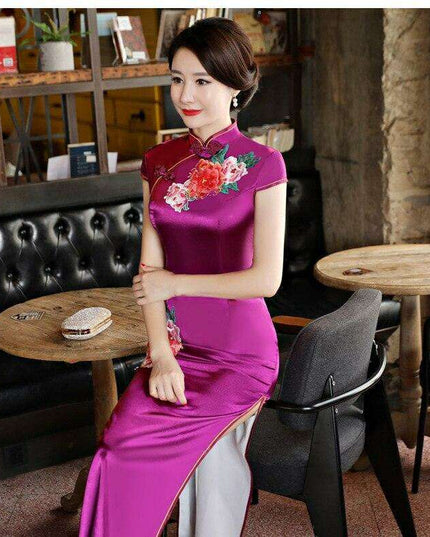 Elegance Redefined: Stunning Floral Cheongsam Dress for Special Occasions