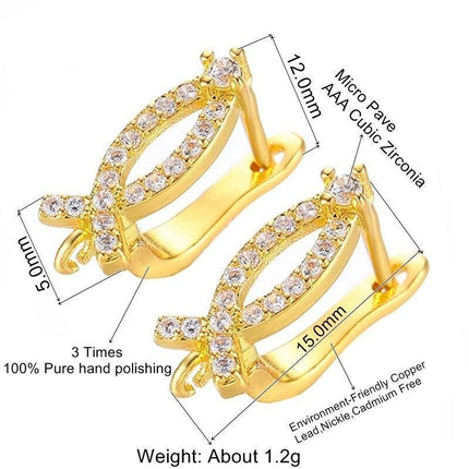 Stunning Handmade Gold & Silver Earring Hooks Adorned with Dazzling Austrian Crystals - Eco-Friendly Luxury Jewelry