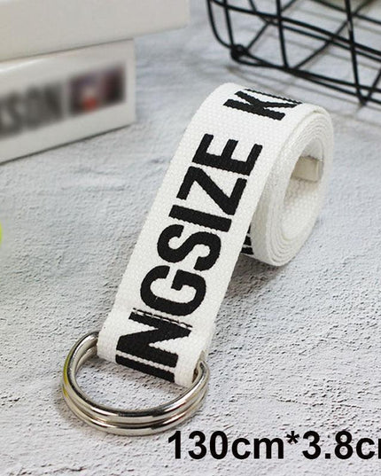 Trendy Unisex Harajuku Letter Printed Canvas Belt - Essential Accessory for Style Aficionados