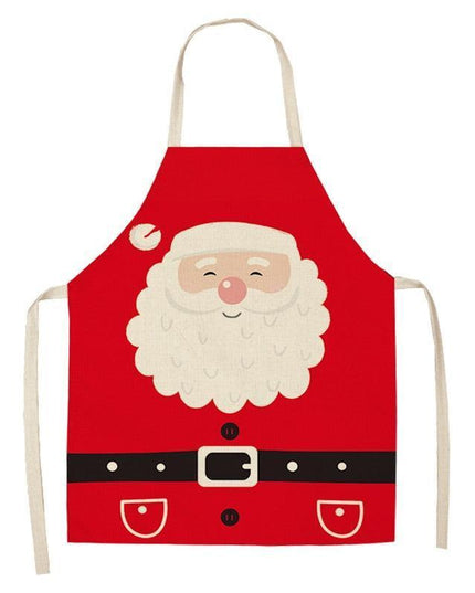 Merry Christmas Linen Cooking Apron - Essential Festive Attire & Gift Idea
