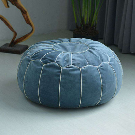 Vibrant Embroidered Velvet Moroccan Pouf Ottoman - Cozy Chic Accent Piece