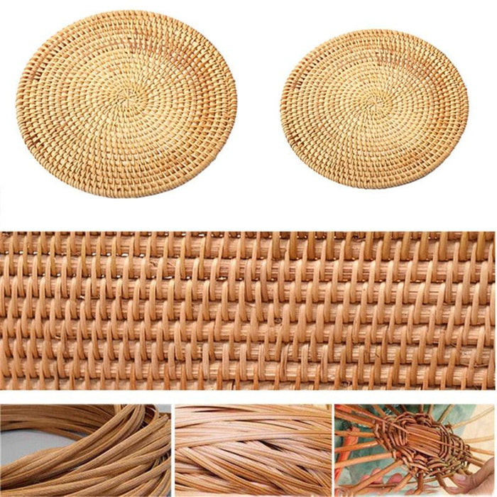 Rattan Coasters Set: Artisanal Elegance and Functional Sophistication