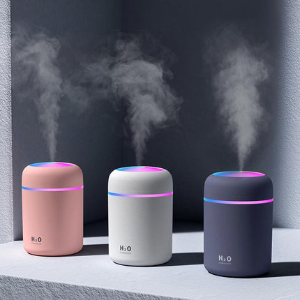 Vibrant USB Aroma Diffuser and Humidifier with Dual Mist Options and Soothing Night Light