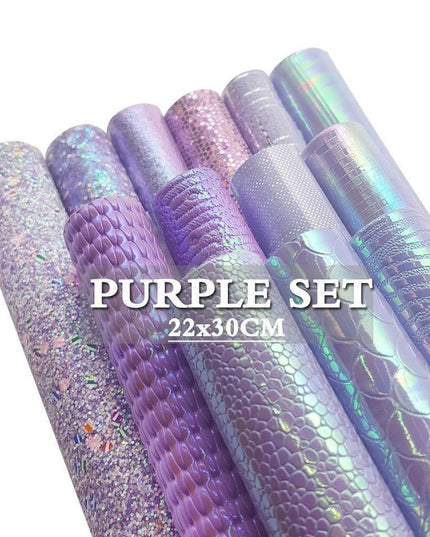 Sparkling Violet Faux Leather Fabric - A Must-Have for Dazzling DIY Projects