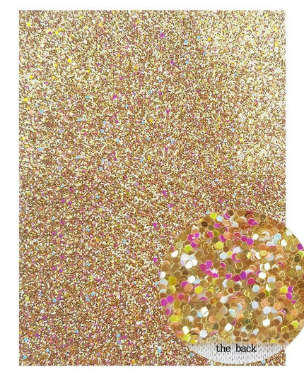 Glamorous Golden Purple Chunky Glitter Faux Leather Sheets for Creative DIY Projects