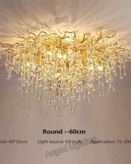 Elegant Customizable Crystal Ceiling Fixtures: Nordic Style with Versatile Adjustments