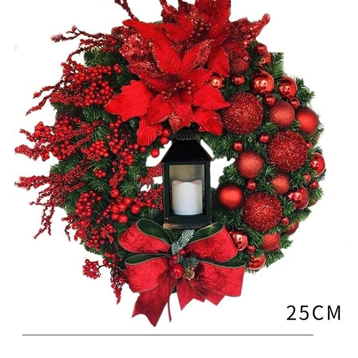 Festive DIY Christmas Wreath Kit with Pine Cones, Berries, and Rattan for Holiday Home Decor