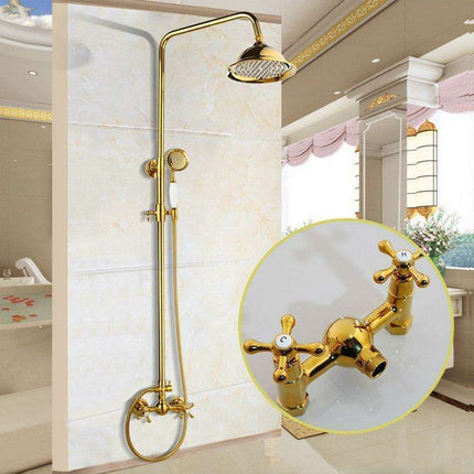 Luxurious Golden Opulence Brass Rainfall Shower Set
