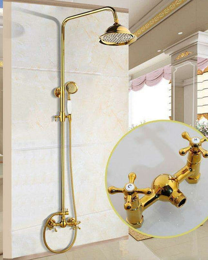 Luxurious Golden Opulence Brass Rainfall Shower Set