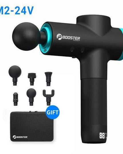 BOOSTER M2-12V LCD Massage Gun Package with Global Shipping and One-Year Warranty