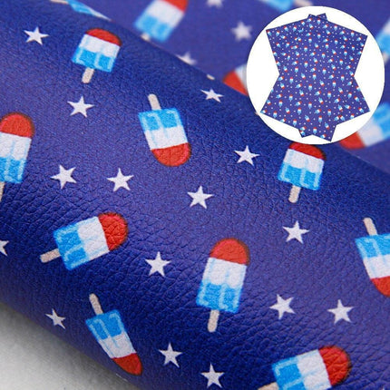 Patriotic Faux Leather Crafting Material - 20*33cm