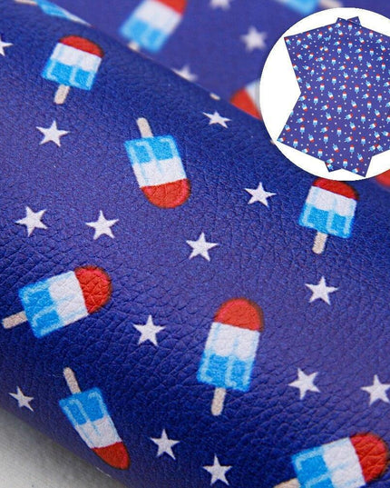 Patriotic Faux Leather Crafting Material - 20*33cm