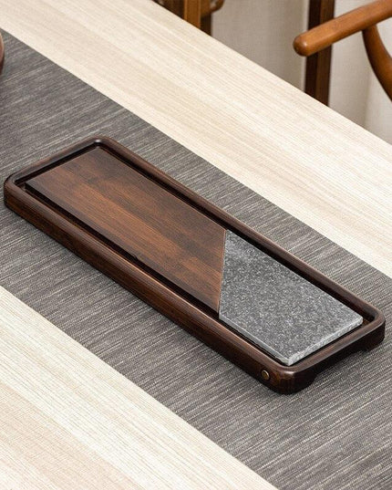 Elegant Dual-Purpose Wooden Tea Tray and Display Table for Discerning Tea Enthusiasts